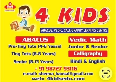 4 kids Abacus Classes-Abacus Vedic Maths and Calligraphy Classes