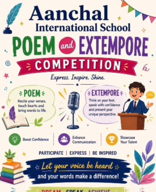 Aanchal International School-Poem and Extempore Competition for Kids