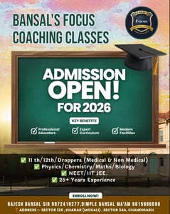 Bansals Focus Coaching Classes-Admissions Open 2026