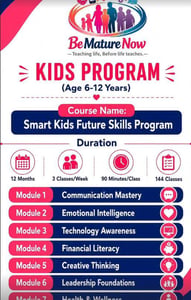 Be Mature Now-Smart Kids Future Skills Program