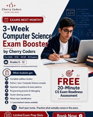 Cherry Coders Edtech-3-Week Computer Science Exam Booster for Grades 5-12