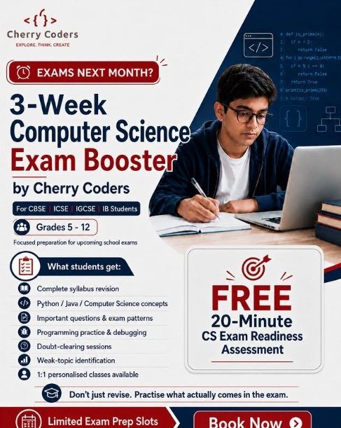 Cherry Coders Edtech-3-Week Computer Science Exam Booster for Grades 5-12