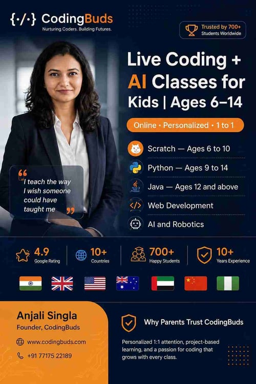 Coding Buds-Live Coding and AI Classes for Kids