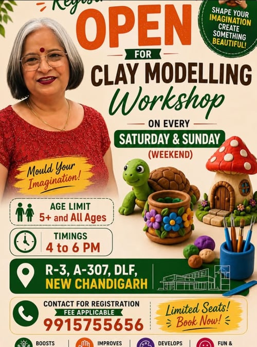 Gurmeet Goldie Art Classes-Clay Modelling Workshop for Kids