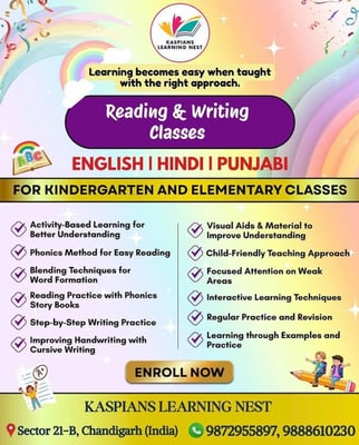 Kaspian Learning Nest-Reading and Writing Classes for Kids