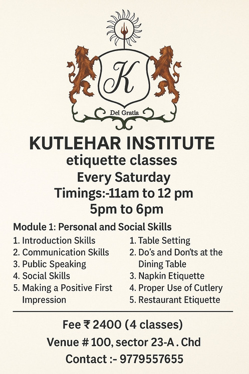 Kutlehar Institute-Etiquette Classes for Kids