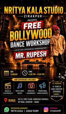 Nritya Kala Dance and Fitness Studio-Free Bollywood Dance Workshop for Kids