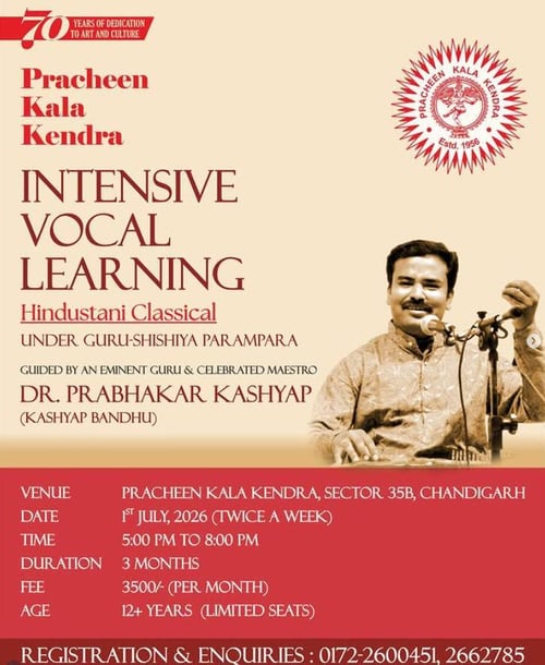 Pracheen Kala Kendra-Intensive Hindustani Classical Vocal Masterclass