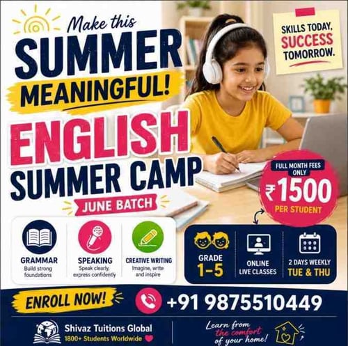 Shivaz Tuitions-English Summer Camp