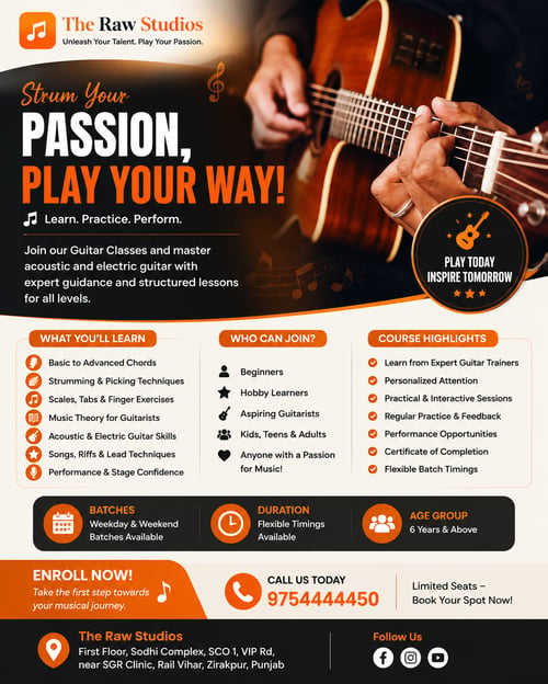 The Raw Studios-Guitar Classes for Kids