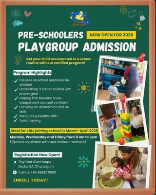 Tiny Feet Giant Leaps-Preschooler Playgroup School Readiness Program 2026