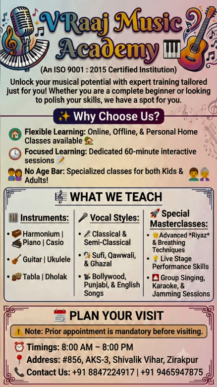 V Raaj Music Academy-Online Vocal and Instrumental Music Classes