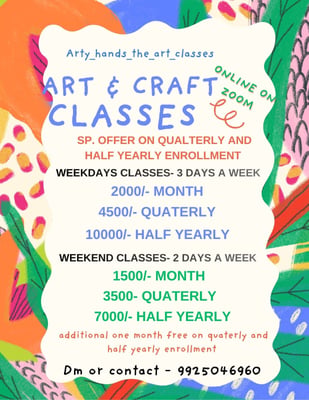 Arty hands the art classes-Online Art and Craft classes