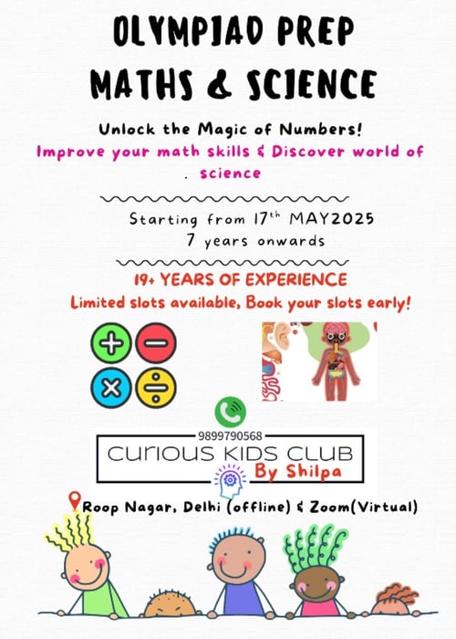 Curious Kids Club By Silpa Jain-Olympiad Prep Maths and Science