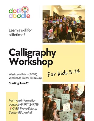 thedotanddoodle-Calligraphy Classes for Kids