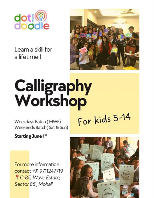 thedotanddoodle-Calligraphy Classes for Kids
