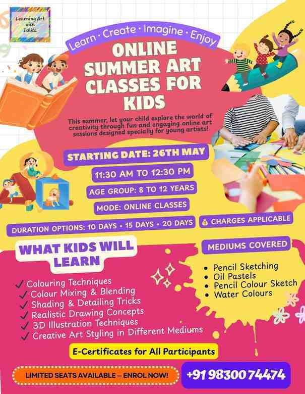 Learning Art with Ishita Online Art Academy-Online Summer Art Classes for Kids